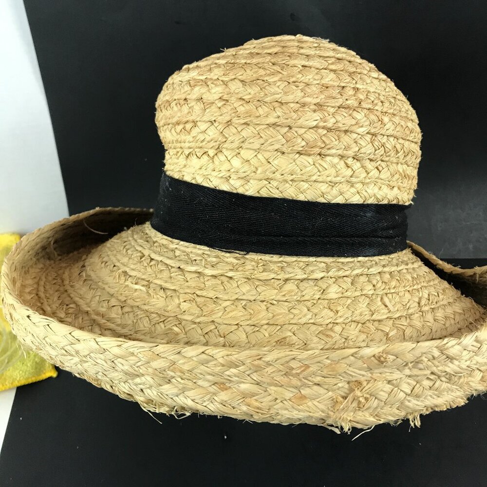 Street Smart Sunhat, Straw with black band, 22" cir